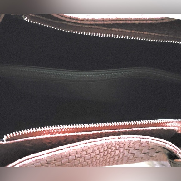 Woven Genuine Leather Tote Bag in Brown - Picture 7 of 12